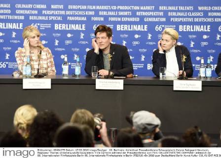 66. Berlinale: Kollektivet Pressekonferenz Schauspielerin Helene Reingaard Neumann, Regisseur Thomas Vinterberg undSchauspielerin Trine Dyrholm während der Pressekonferenz zum Film -OKLLEKTIVET THE COMMUNE- anlässlich der 66. Internationalen Filmfestspiele Berlin 66. Internationale Filmfestspiele in Berlin IFB2016