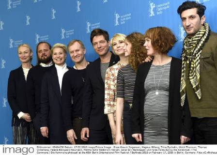 Sisse Graum Jorgensen, Magnus Millang, Trine Dyrholm, Ulrich Thomsen, Thomas Vinterberg, Helene Reingaard Neumann, Martha Sofie Wallstrom Hansen, Anne Gry Henningsen und Fares Fares during the Kollektivet The Commune Die Kommune photocall at the 66th Berlin International Film Festival Berlinale 2016 on February 17, 2016 in Berlin, Germany. Foto:xC.xNiehausx xFuturexImage