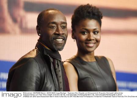 Regisseur Don Cheadle und Schauspielerin Emayatzy Corinealdi während der Pressekonferenz zum Film -Miles Ahead- anlässlich der 66. Internationalen Filmfestspiele Berlin 66. Internationale Filmfestspiele in Berlin IFB2016