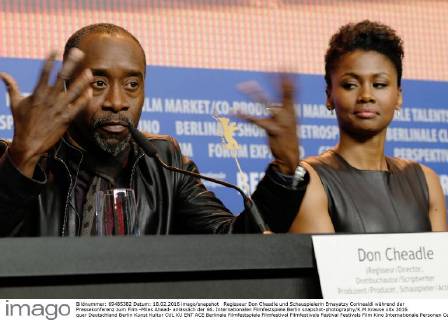 Regisseur Don Cheadle und Schauspielerin Emayatzy Corinealdi während der Pressekonferenz zum Film -Miles Ahead- anlässlich der 66. Internationalen Filmfestspiele Berlin snapshot-photography K.M.Krause