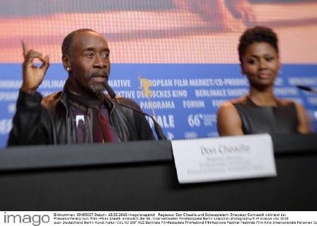 Regisseur Don Cheadle und Schauspielerin Emayatzy Corinealdi während der Pressekonferenz zum Film -Miles Ahead- anlässlich der 66. Internationalen Filmfestspiele Berlin snapshot-photography K.M.Krause
