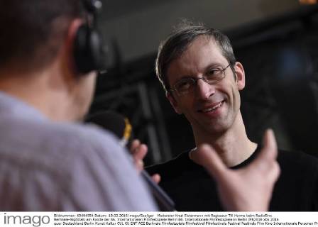 Moderator Knut Elstermann mit Regisseur Till Harms beim RadioEins Berlinale-Nighttalk am Rande der 66. Internationalen Filmfestspiele Berlin 66. Internationale Filmfestspiele in Berlin IFB2016