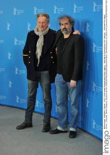 66th Berlin International Film Festival. . Photocall film Saint Amour . Pictured: Benoit Delepine, Gustave Kervern  CamillaxMorandi
