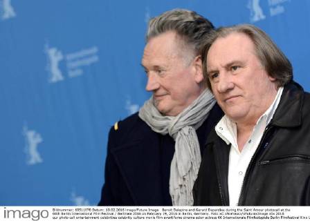 Benoit Delepine and Gerard Depardieu during the Saint Amour photocall at the 66th Berlin International Film Festival Berlinale 2016 on February 19, 2016 in Berlin, Germany. Foto:xC.xNiehausx xFuturexImage