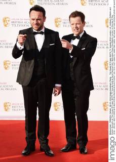 The House Of Fraser BAFTA TV Awards 2016 London, UK. Anthony McParlin and Declan Donnelly at The House Of Fraser BAFTA TV Awards held at Royal Festival Hall, Bellvedere Road, Southbank, London on Sunday 8 May 2016. LMK392 -60273-090516 