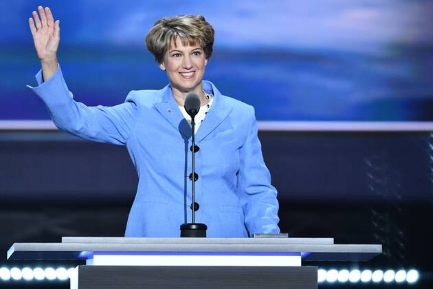 Retired NASA astronaut, Col. Eileen Collins, speaks on day three of the Republican National Convention at Quicken Loans Arena in Cleveland, Ohio on July 20, 2016. Donald Trump will formally accept the Republican Party s nomination for President on Thursday night July 21st.  CLE20160720516 KEVINxDIETSCH