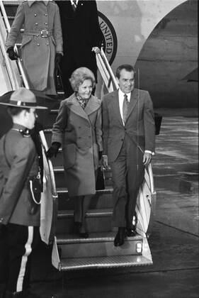 President Richard Nixon, and his wife Pat, arrive in Canada on April 13, 1972 for a state visit.  - ZUMAt14_