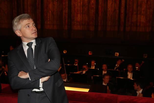 MOSCOW, RUSSIA - SEPTEMBER 13, 2016: Head of the Moscow government s Department of Culture, Alexander Kibovsky at Moscow s Bolshoi Theatre where a production of Giuseppe Verdi s opera Simon Boccanegra is to be presented by the Teatro alla Scala (Milan s grand opera house) as part of the 2016 Chereshnevy Les Open Art Festival. Artyom Korotayev TASS  TS03114A