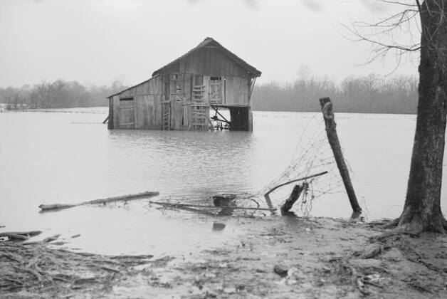 July 25, 2016 - Farm Covered with Floodwaters, near Ridgeley, Tennessee, USA, Walker Evans for Farm Security Administration, February 1937 - ZUMAg145 20160725_zza_g145_006