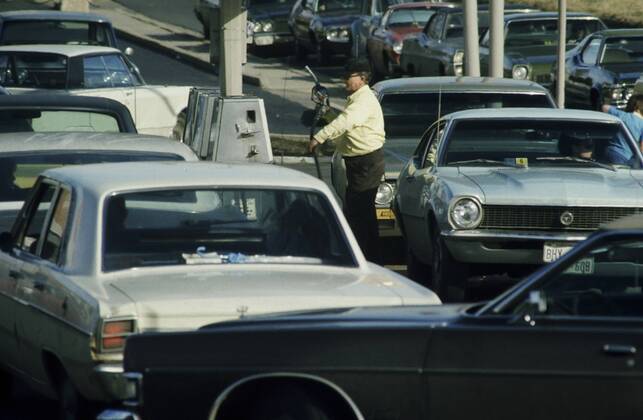 IMAGO History, Ölpreiskrise 1973 The gas lines in 1974, Washington DC  Copyright: xDennisxBrackx xDanitaxDelimont US09 DBK1254