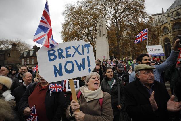 November 23, 2016 - London, London, UK - London, UK. Demonstration outside The Houses of Parliamnet in London to oppose the High Court s ruling earlier this month that the Article 50 process must be triggered by an act of Parliament. London UK  - ZUMAl94_ 20161123_zaf_l94_064