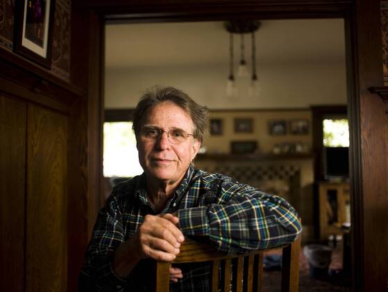 LEDE BERKELEY, CA - MARCH 11:.The former leader of Country Joe and the Fish, Joe McDonald, photographed at his home in Berkeley, California on March 11, 2008..McDonald is now doing a tribute to Woody Guthrie concert which he is bringing to Sacramento at the end of March..Sacramento Bee photo Paul Kitagaki Jr. pkitagaki@sacbee.com - ZUMAs76_ 20080311_zaf_s76_014