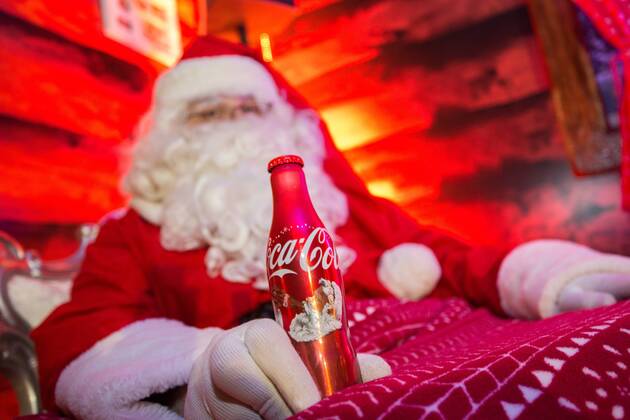 Coca Cola truck - Pula, Croatia 18.12.2016., Pula, Croatia - Big Coca Cola truck witha Santa Claouse visited town during holidays.  NelxPavletic PIXSELL