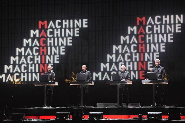 Apr 26, 2008 - Indio, California, USA - Musicians KRAFTWERK perform live as part of the 2008 Coachella Valley Music and Arts Festival that is taking place at the Empire Polo Field located in Indio. The Three day festival will attract over 160,000 fans to see musicians on five different stages in the desert of California. - ZUMAm78_ 20080426_cob_m78_033