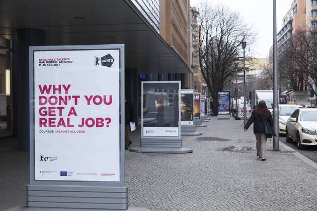 Werbung für die Berlinale am Potsdamer Platz 2017 Werbung für die Berlinale am Potsdamer Platz 2017