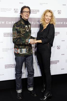 Oskar Roehler und Katja Riemann beim NRW Empfang 2017 während der Berlinale 2017 in der Vertretung des Landes Nordrhein-Westfalen. Berlin, 12.02.2017 Foto:xD.xBedrosianx xFuturexImage