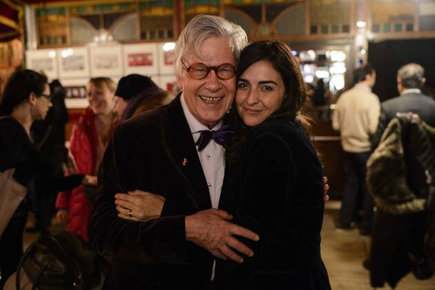 Thomas Struck, Leiter der Kulinarische Kino, mit der Schauspielerin Lisa Versaci bei dem Eröffnungsabend der Sektion Kulinarisches Kino der Berlinale am 12.02.2017