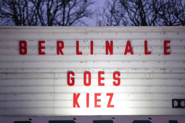 Anzeigetafel am Odeon Kino im Rahmen von Berlinale Goes Kiez am 13. Februar 2017 in Berlin. Berlinale Goes Kiez