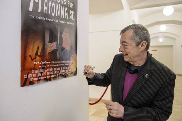 Der Künstler und Regisseur Philippe Mora beim Kulinarischen Kino der Berlinale am 16.02.2017