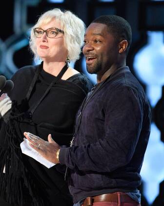 Feb 25, 2017 - Los Angeles, California, U.S. - DAVID OYELOWO rehearses as preparations continue Saturday February 25, 2017 for the 89th Oscars® for outstanding film achievements of 2016 which will be presented on Sunday, February 26, 2017, at the Dolby® Theatre and televised live by the ABC Television Network. Los Angeles U.S. - ZUMAz03_ 20170225_shd_z03_130 Copyright: xMattxPetitx