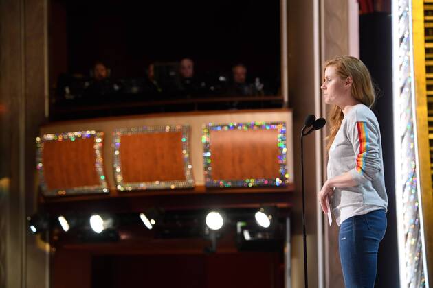 Feb 25, 2017 - Los Angeles, California, U.S. - AMY ADAMS rehearses as preparations continue Saturday February 25, 2017 for the 89th Oscars® for outstanding film achievements of 2016 which will be presented on Sunday, February 26, 2017, at the Dolby® Theatre and televised live by the ABC Television Network. Los Angeles U.S. - ZUMAz03_ 20170225_shd_z03_140 Copyright: xMattxPetitx