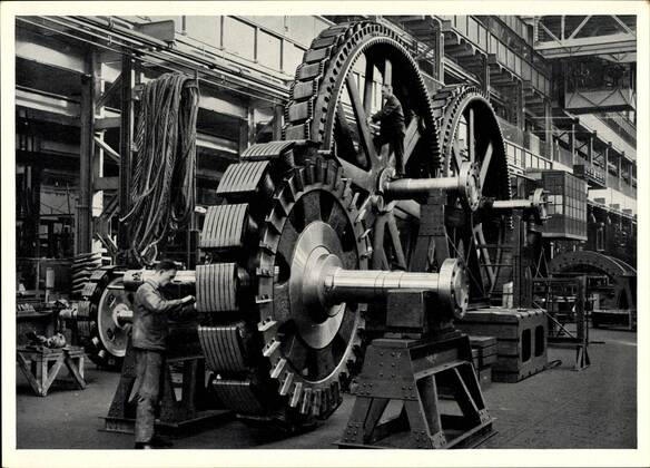 Berlin Spandau Siemensstadt, Siemens, Polräder für Drehstromgenerator !AUFNAHMEDATUM GESCHÄTZT!