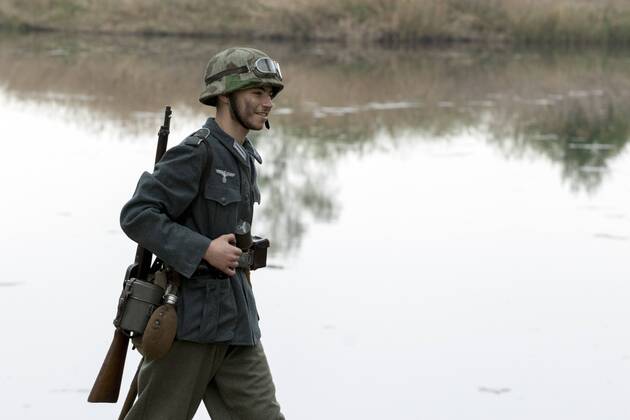 April 29, 2017 - Sofia, Bulgaria - Reenactment near Sofia, Bulgaria, on 29 April 2017 of the Battle of the Transdanubian Hills during the World War II, a defensive operation of the Bulgarian Army against German Wehrmacht forces who were trying to capture the north bank of the Drava river. Sofia Bulgaria  - ZUMAn230 20170429_zaa_n230_763 Copyright: xHristoxVladevx