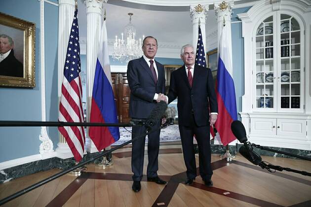 Russian Foreign Minister Sergey Lavrov met with U.S. Secretary of State Rex Tillerson, Washington, US, May 10, 2017. Photo: flickr.com photos mfarussia . (Free of charge, Creative Commons license) ThexMinistryxofxForeignxAffairs