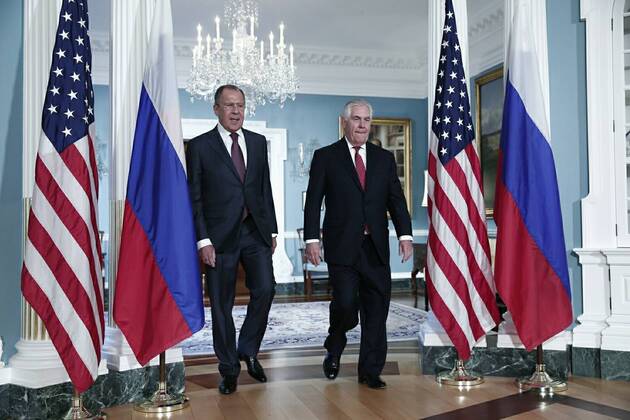 Russian Foreign Minister Sergey Lavrov met with U.S. Secretary of State Rex Tillerson, Washington, US, May 10, 2017. Photo: flickr.com photos mfarussia . (Free of charge, Creative Commons license) ThexMinistryxofxForeignxAffairs