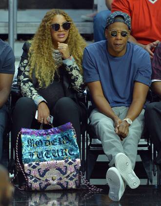 Beyonce and Jay Z sit courtside as they attend Game 7 of the best-of-seven first round playoffs between the Los Angeles Clippers and the Utah Jazz at Staples Center in Los Angeles on April 30, 2017. Beyonc? Knowles and Shawn ÒJay ZÓ Carter have welcomed twins in one of the most highly anticipated celebrity births, according to multiple reports Sunday. One of those reports was granddad himself, Matthew Knowles, who blasted the news on Twitter with a Father s Day post reading ÒTheyÕre here!Ó and ÒHappy Birthday to the twins! File  LAP2017061804 JIMxRUYMEN