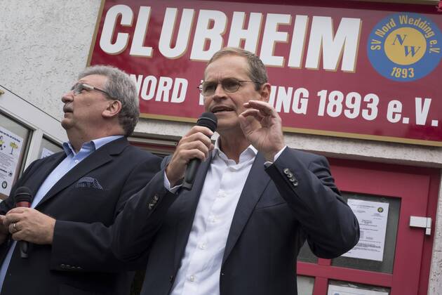 Berlins Regierender Bürgermeister Michael Müller (SPD) auf dem Sommerfest der SPD Wedding im Vereinsheim des SC Nordring 1893 e.V. im Berliner Stadtteil Wedding Sommerfest der SPD Berlin-Wedding