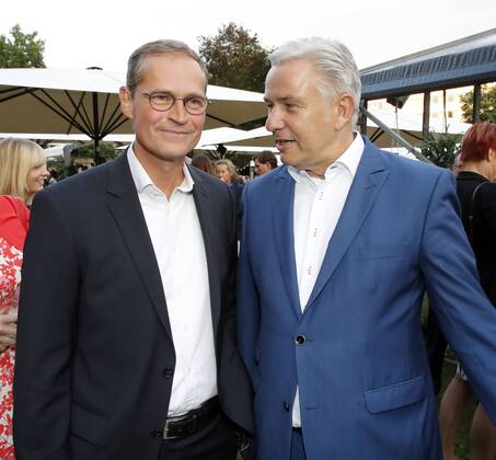 Michael Mueller,Klaus Wowereit beim VBKI Sommerfest 2017 in der European School of Management and Technology (ESMT) in Berlin Mitte statt.