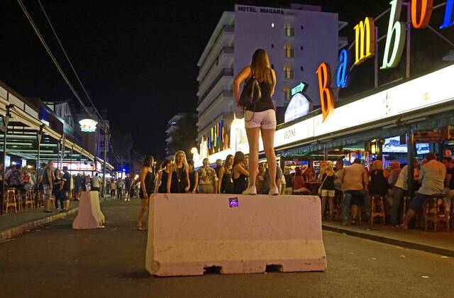 06 09 2017 Spain Island Mallorca at Tourists Hotspot Ballermann in El Arenal were in the Vergnügungsmeile Ham road against terrorist Attacks up 06 09 2017 Mallorca Barriers to Terror at Ballermann 06 09 2017 Mallorca Barriers to Terror at Ballermann