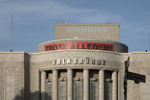 Volksbühne Germany Berlin 30 09 2017 Volksbühne after the Termination the Occupation the Volksbühne through Activists and Artists Transparent from the New Management Chris Dercon Despite all â