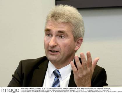 Andreas Pinkwart FDP Minister of Economic Affairs from North Rhine Westphalia 10 10 2017 Andreas Pinkwart FDP Ministers of Economics of North Rhine Westfalia 10 10 2017