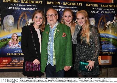 Joseph Vilsmaier with his Daughters Josefine Theresa and Janina Premiere Bavaria Sagenhaft Film Television Cinema Sendlinger goal Munich 19 October 2017