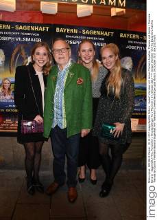 Joseph Vilsmaier with his Daughters Josefine Theresa and Janina Premiere Bavaria Sagenhaft Film Television Cinema Sendlinger goal Munich 19 October 2017