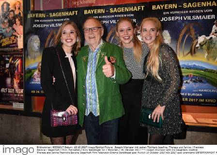 Joseph Vilsmaier with his Daughters Josefine Theresa and Janina Premiere Bavaria Sagenhaft Film Television Cinema Sendlinger goal Munich 19 October 2017