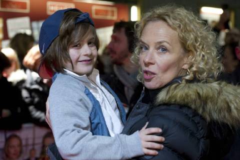 Katja RIEMANN Germany actress and child actor VICO on the red carpet Red Carpet Show Film premiere Forget about Nick 28 11 2017 in the Lichtburg in Essen
