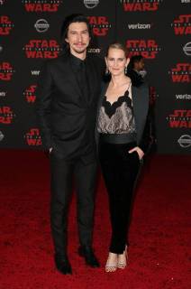 LOS ANGELES, CA - DECEMBER 9: Adam Driver and Joanne Tucker at the World Premiere of LucasfilmÕs Star Wars: The Last Jedi at The Shrine Auditorium in Los Angeles, California on December 9, 2017. Copyright: xFayexSadoux