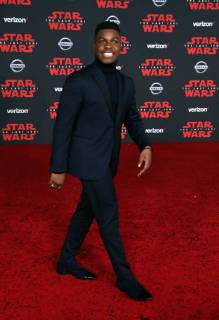LOS ANGELES, CA - DECEMBER 9: John Boyega at the World Premiere of LucasfilmÕs Star Wars: The Last Jedi at The Shrine Auditorium in Los Angeles, California on December 9, 2017. Copyright: xFayexSadoux