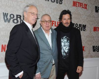 NEW YORK, NY - DECEMBER 12: Eric Olson and Errol Morris and Christian Camargo attends the Wormwood New York premiere at The Campbell on December 12, 2017 in New York City. Copyright: xJohnxPalmerx