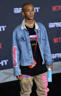 Actor Jaden Smith attends the premiere of the sci-fi motion picture thriller Bright at the Regency Village Theatre in the Westwood section of Los Angeles on December 13, 2017. Storyline: Set in a world where mystical creatures live side by side with humans. A human cop is forced to work with an Orc to find a weapon everyone is prepared to kill for.  LAP2017121396 JIMxRUYMEN