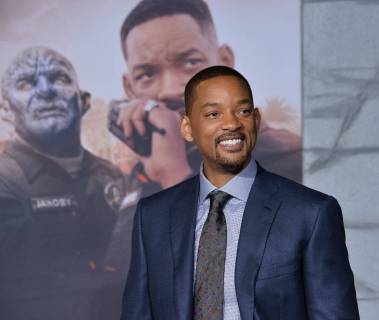 Cast member Will Smith attends the premiere of the sci-fi motion picture thriller Bright at the Regency Village Theatre in the Westwood section of Los Angeles on December 13, 2017. Storyline: Set in a world where mystical creatures live side by side with humans. A human cop is forced to work with an Orc to find a weapon everyone is prepared to kill for.  LAP2017121364 JIMxRUYMEN
