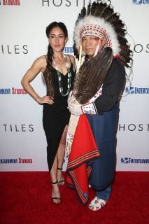 BEVERLY HILLS, CA - DECEMBER 14: Q orianka Kilcher and Wes Studi at the Los Angeles Premiere of Hostiles at the Samuel Goldwyn Theater in Beverly Hills, California on December 14, 2017. Copyright: xFayexSadoux