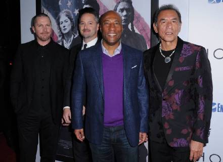 December 14, 2017 - Beverly Hills, CA, U.S. - 14 December 2017 - Beverly Hills, California - Christian Bale, Scott Cooper, Byron Allen, Wes Studi. Hostiles Los Angeles Premiere held at Samuel Goldwyn Theater in Beverly Hills. Photo Credit: AdMedia Beverly Hills U.S. - ZUMAa123 20171214_zaa_a123_086 Copyright: xBirdiexThompsonx