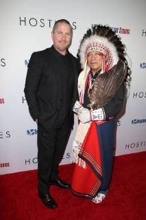 Christian Bale and Christian Bale and Chief Phillip Whiteman Jr at the Hostiles Film Premiere on 14 12 2017 in Beverly Hills Los Angeles Hostiles Film Premiere in Los Angeles 2017