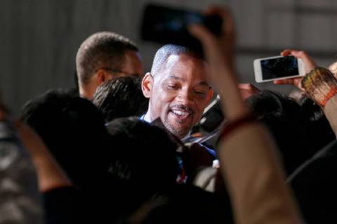 Will Smith signs autographs for fans during the Japan premiere for his movie Bright on December 19, 2017, Tokyo, Japan. Smith, alongside actress Noomi Rapace, Joel Edgerton and director David Ayer, received a warm welcome from the Japanese fans at the event. The film will be released globally on Netflix on December 22.  (gxta_brightjp001)