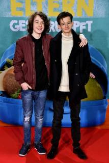 Actor Maximilian Ehrenreich and Eloi Christian l r posing on 14 01 2018 in Cologne at the premiere of the movie help I my parents shrunk 01 in German cinemas coming on 18