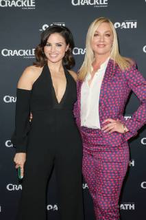 Katrina Law and Elisabeth Rohm the two actresses at the Photocall for the series of the oath the oath on 14 01 2018 in Pasadena Crackle s oath of the TV series Photocall in Ottawa at Los Angeles 2018